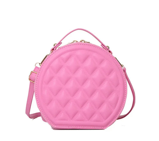 Pink leather Circle Bag